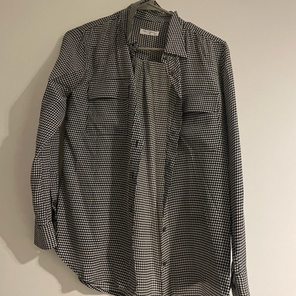 Equipment houndstooth blouse